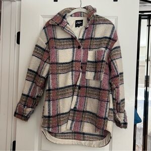 Zara pink and tan oversized jacket. XS